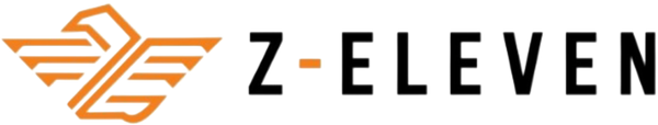 Z-Eleven logo with orange and black design
